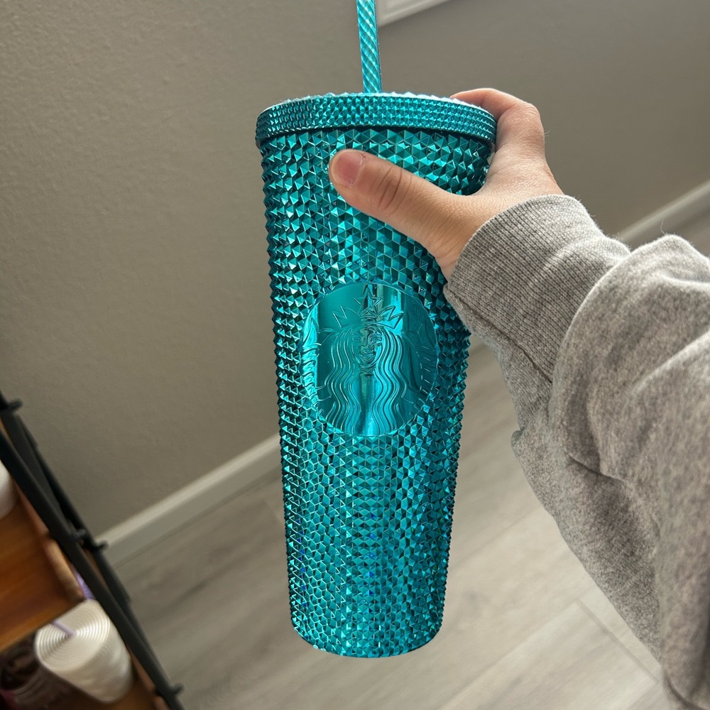 Starbucks Turquoise Textured Tumbler with Straw
